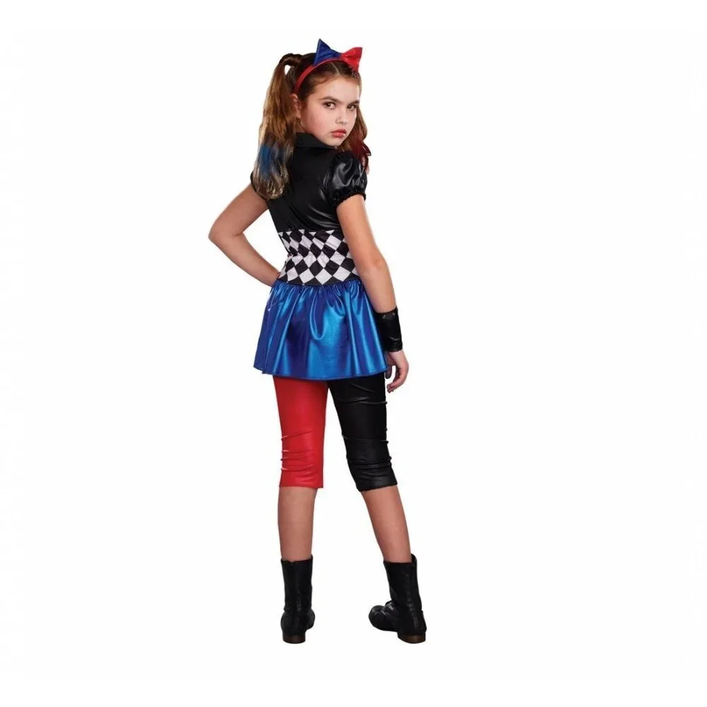 Halloween Girls Kids Lil' Harlequin Joker Costume Sz M (8/10)